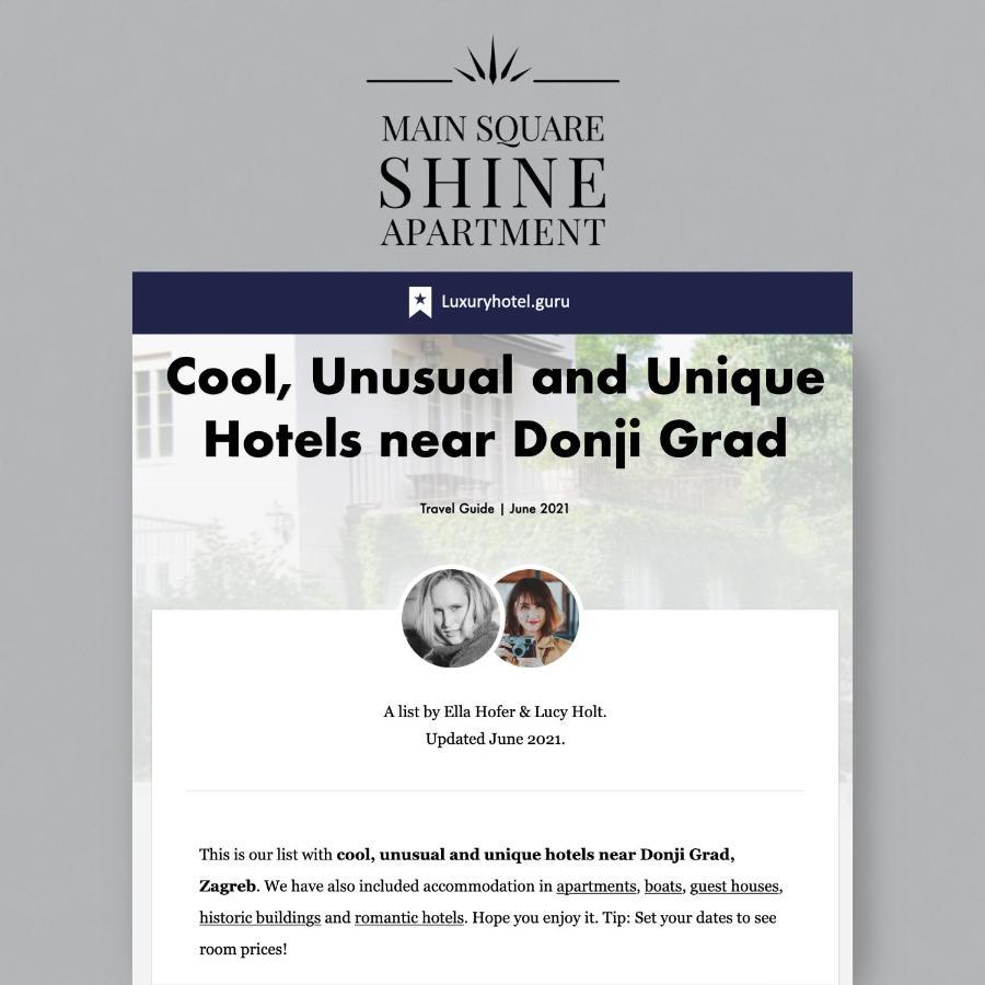 Luxurios And Historic Apartment "Shine" - Right On The Main Square ซาเกร็บ ภายนอก รูปภาพ
