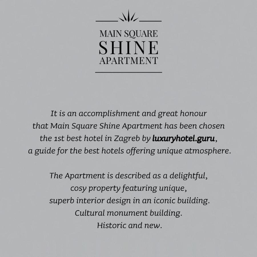 Luxurios And Historic Apartment "Shine" - Right On The Main Square ซาเกร็บ ภายนอก รูปภาพ